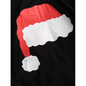 Christmas Hat Printed Family Pajamas Sets - Black Dad