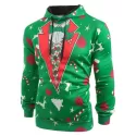 Christmas Patterns Printed Pullover Hoodie - Pine Green