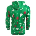 Christmas Patterns Printed Pullover Hoodie - Pine Green