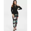 Christmas Print Outdoor Leggings - Black