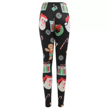 Christmas Print Outdoor Leggings - Black
