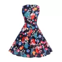 Christmas Printed Pin Up Dress - Black