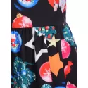 Christmas Printed Pin Up Dress - Black