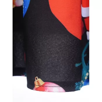 Christmas Printed Pin Up Dress - Black
