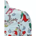 Christmas Santa Candy Gift Print Long Sleeves Shirt - Light Blue