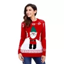 Christmas anta Claus pattern pullover sweater knitting sweater - Red