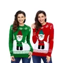 Christmas anta Claus pattern pullover sweater knitting sweater - Red