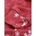 Christmas Santa Plane Snowflakes Print Hoodie - Chestnut Red