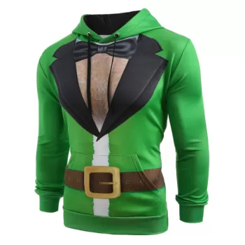 Christmas Santa Suit Print Drawstring Hoodie -