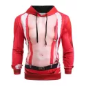 Christmas Santa Suit Print Long Sleeve Hoodie -
