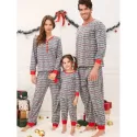 Christmas Snowflake Print Matching Family Pajamas - Light Gray Dad