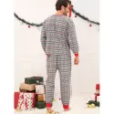 Christmas Snowflake Print Matching Family Pajamas - Light Gray Dad