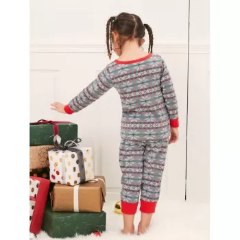 Christmas Snowflake Print Matching Family Pajamas - Light Gray Dad