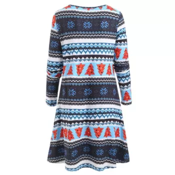 Christmas Snowflake Print Tunic Dress -