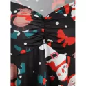 Christmas nowman Print Asymmetrical T-shirt - Black