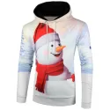 Christmas Snowman Printed Pocket Hoodie -