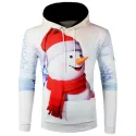 Christmas Snowman Printed Pocket Hoodie -