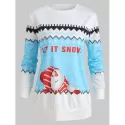 Christmas nowman Zigzag Print weatshirt - White