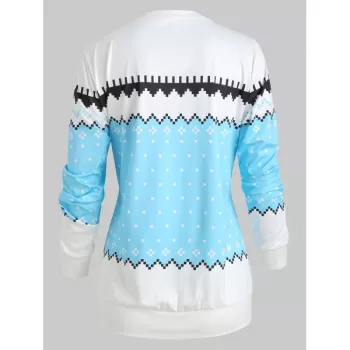 Christmas nowman Zigzag Print weatshirt - White