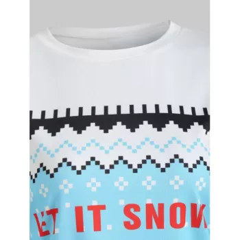 Christmas nowman Zigzag Print weatshirt - White