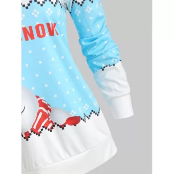 Christmas nowman Zigzag Print weatshirt - White