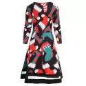 Christmas Socks Print T-shirt Dress - Black