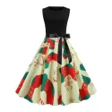 Christmas tockings Print leeveless Dress -