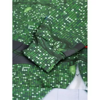 Christmas String Light Faux Collar Printed Drawstring Hoodie - Greenish Blue