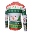 Christmas Tree and Snowflakes Pattern Long Sleeve Shirt - Medium Sea Green