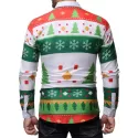 Christmas Tree and Snowflakes Pattern Long Sleeve Shirt - Medium Sea Green