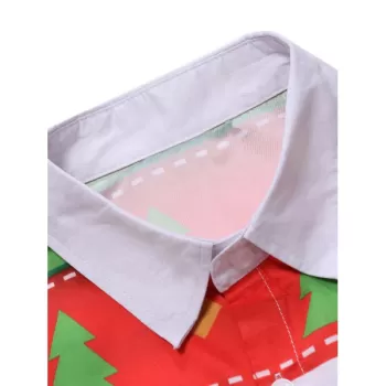 Christmas Tree and Snowflakes Pattern Long Sleeve Shirt - Medium Sea Green