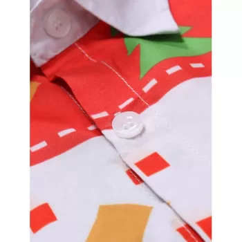 Christmas Tree and Snowflakes Pattern Long Sleeve Shirt - Medium Sea Green