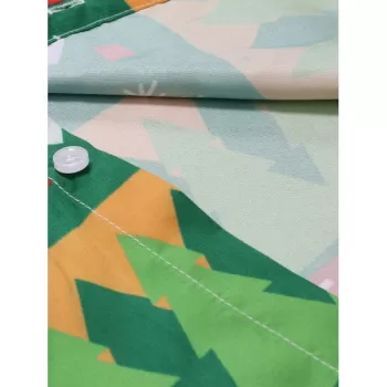 Christmas Tree and Snowflakes Pattern Long Sleeve Shirt - Medium Sea Green