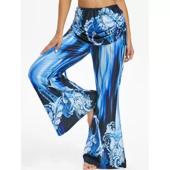 Cinched Elastic Waist Printed Pants - ulti-a