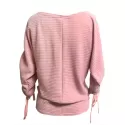 Cinched Skew Neck Solid Knitwear - Rose
