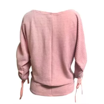 Cinched Skew Neck Solid Knitwear - Rose
