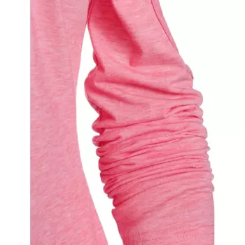 Cold Shoulder Applique Asymmetrical T Shirt - Pink