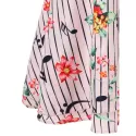 Cold Shoulder Flower and Musical Note Print Dress - ight Pink