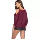 Cold houlder Three Quarter leeves weater - Red Wine
