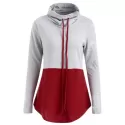Color Block Drawstring weatshirt - Red