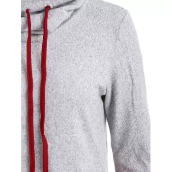 Color Block Drawstring weatshirt - Red