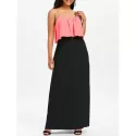 Color Block axi Popover Dress - Pink