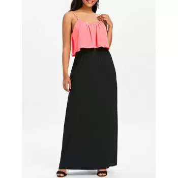 Color Block axi Popover Dress - Pink