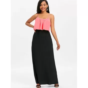 Color Block axi Popover Dress - Pink