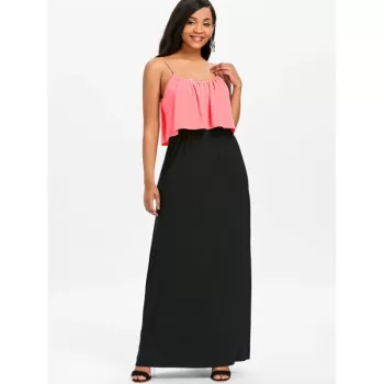 Color Block axi Popover Dress - Pink