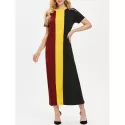 Color Block Maxi Swing Dress -