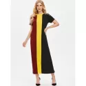 Color Block Maxi Swing Dress -