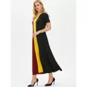 Color Block Maxi Swing Dress -