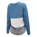 Color Block Self-tie Button Up Cardigan - Silk Blue