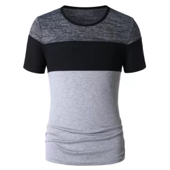 Color Block Space Dye T-shirt - Light Gray